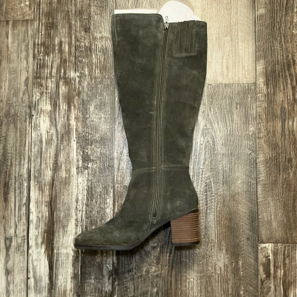 Lucky Brand Dark Green Suede Knee High Boots Size 9